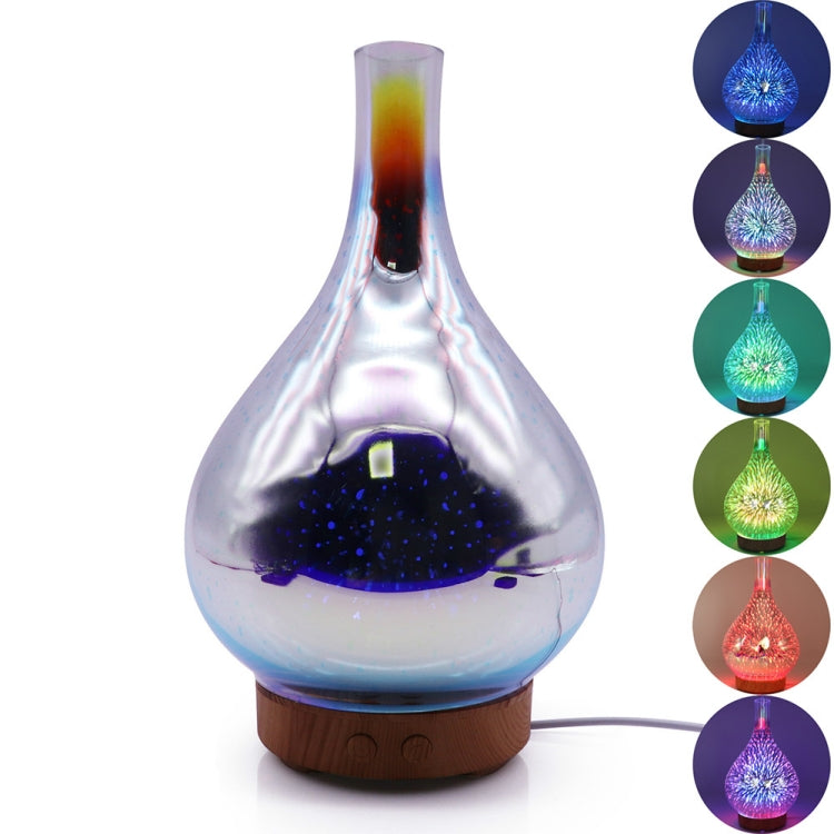 STB-XB10 3D Fireworks 7 Colors LED Night Light Air Humidifier Aroma Essential Oil Diffuser Mist Maker, Plug Type:AU Plug(Light Wood Grain) - Home & Garden by buy2fix | Online Shopping UK | buy2fix