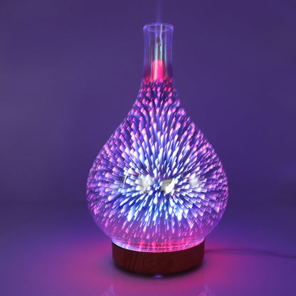 STB-XB10 3D Fireworks 7 Colors LED Night Light Air Humidifier Aroma Essential Oil Diffuser Mist Maker, Plug Type:AU Plug(Light Wood Grain) - Home & Garden by buy2fix | Online Shopping UK | buy2fix