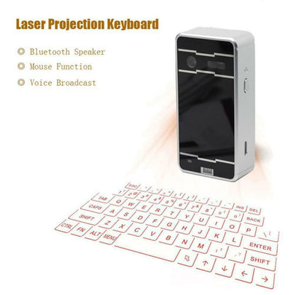 JHP-Best Portable Virtual Lasers Keyboard Mouse Wireless Bluetooth Lasers Projection Speaker(Silver) - Laser Keyboard by buy2fix | Online Shopping UK | buy2fix