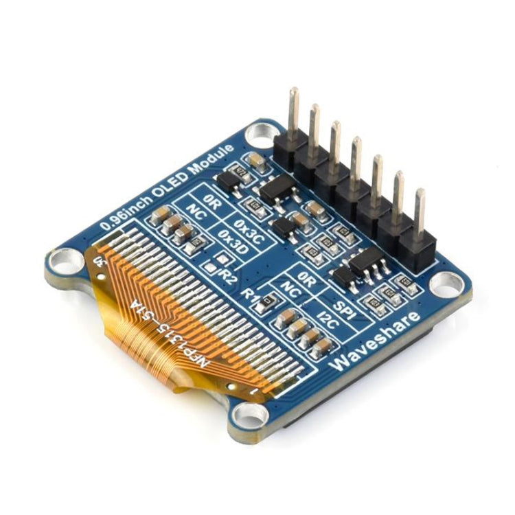 Waveshare 0.96 inch OLED Display Module, 128×64 Resolution, SPI / I2C Communication(E Blue) - Boards & Shields by Waveshare | Online Shopping UK | buy2fix