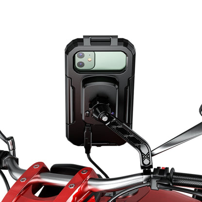 Kewig Bicycle Motorcycle Rearview Mirror Waterproof Box Touch Screen Phone Holder(Small) - Outdoor & Sports by Kewig | Online Shopping UK | buy2fix