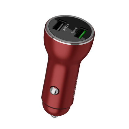 QIAKEY QK739 Dual Ports Fast Charge Car Charger(Red) - In Car by QIAKEY | Online Shopping UK | buy2fix