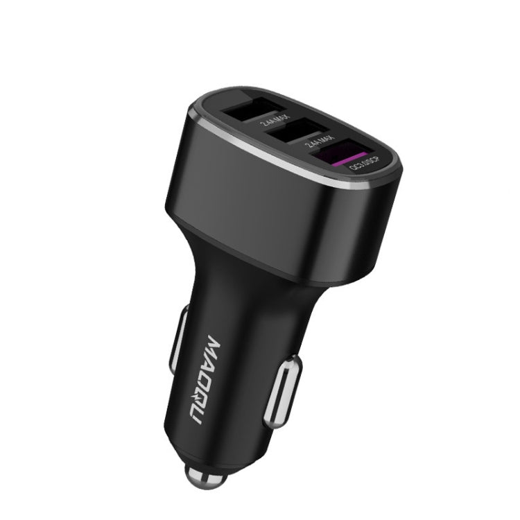 QIAKEY GT680 3 USB Ports Fast Charge Car Charger(Black) - Car Charger by QIAKEY | Online Shopping UK | buy2fix