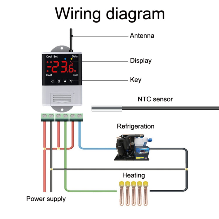 DTC-1201 NTC Sensor WiFi Intelligent Aquarium Fish Tank Hatch Central Air Conditioning Temperature Controller - Thermostat & Thermometer by buy2fix | Online Shopping UK | buy2fix