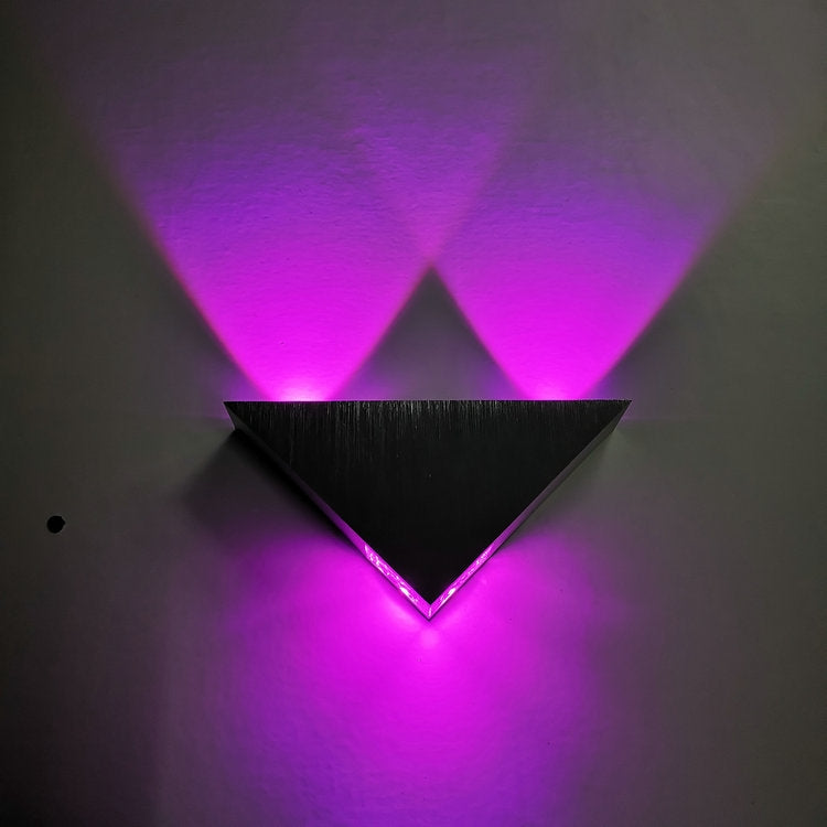 9W LED Triangle Wall Light Interior Corridor Aisle Lights(Purple Light) - LED Light by buy2fix | Online Shopping UK | buy2fix