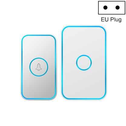 CACAZI A78 Long-Distance Wireless Doorbell Intelligent Remote Control Electronic Doorbell, Style:EU Plug(Bright White) - Security by CACAZI | Online Shopping UK | buy2fix