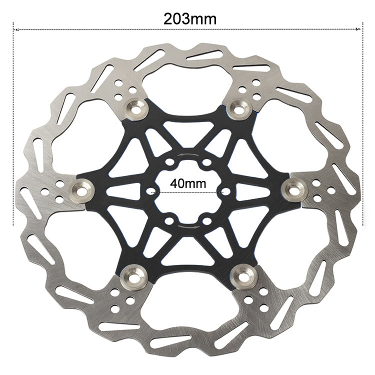 SNAIL FD-01 Mountain Bike Floating Disc Bicycle Brake Pad Six Nail Brake Disc, Size:203mm, Color:Black - Outdoor & Sports by SNAIL | Online Shopping UK | buy2fix