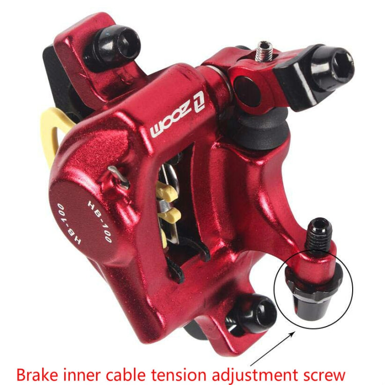 ZOOM HB100 Mountain Bike Hydraulic Brake Caliper Folding Bike Cable Pull Hydraulic Disc Brake Caliper, Style:Rear(Red) - Bicycle Brake Parts by Zoom | Online Shopping UK | buy2fix