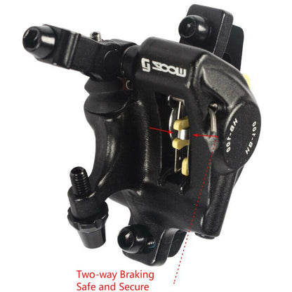 ZOOM HB100 Mountain Bike Hydraulic Brake Caliper Folding Bike Cable Pull Hydraulic Disc Brake Caliper, Style:Front and Rear(Black) - Bicycle Brake Parts by Zoom | Online Shopping UK | buy2fix