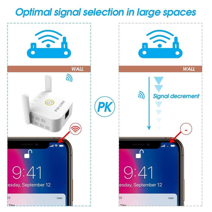 PIX-LINK WR22 300Mbps Wifi Wireless Signal Amplification Enhancement Extender, Plug Type:EU Plug(Black) - Wireless Routers by PIX-LINK | Online Shopping UK | buy2fix