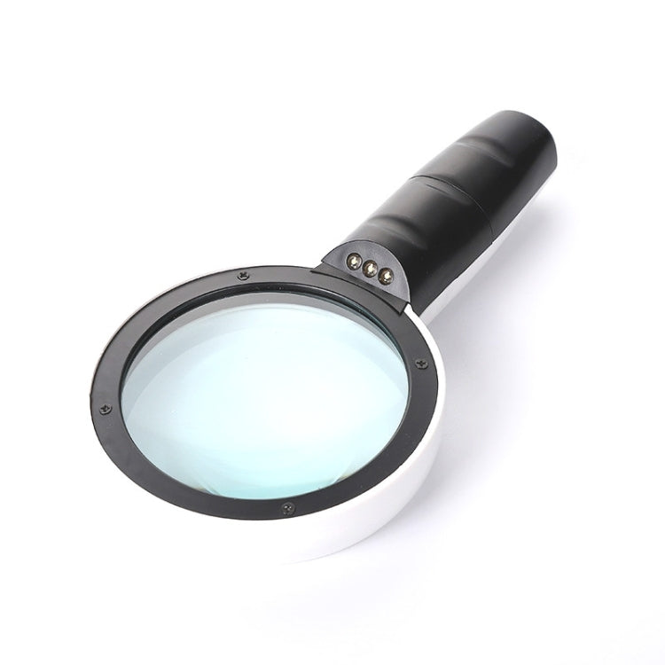 Handheld High-definition Lens with LED Light Reading and Maintenance Magnifying Glass for the Elderly, Style:110mm 30 Times Double Lens - Consumer Electronics by buy2fix | Online Shopping UK | buy2fix