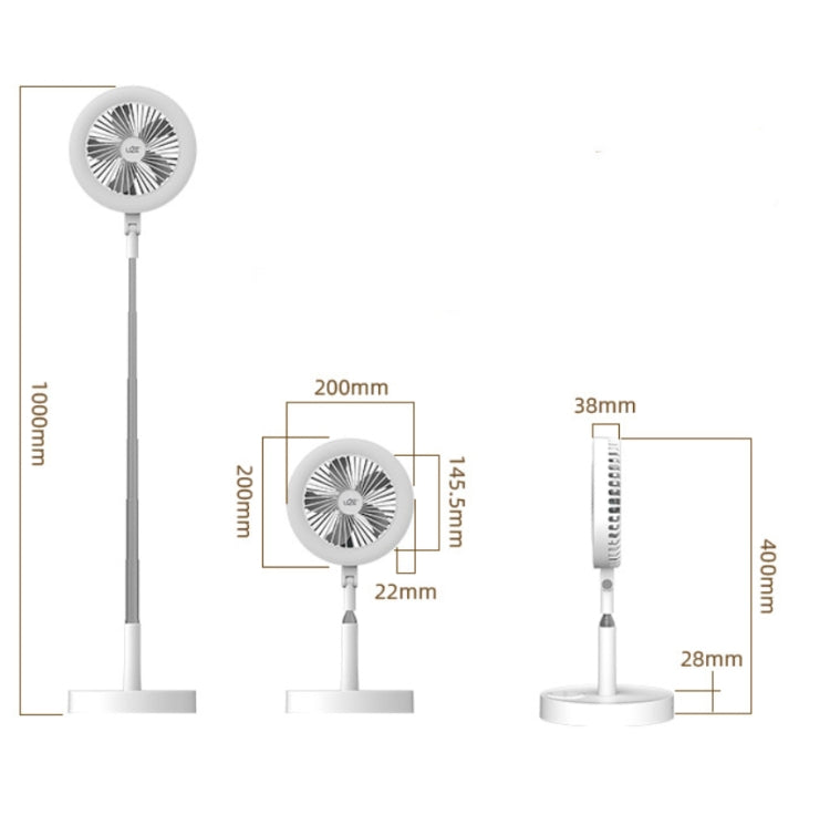 Home Fan Lamp Desktop Telescopic Floor Multi-function Rechargeable Fill Light Bracket - Selfie Light by buy2fix | Online Shopping UK | buy2fix