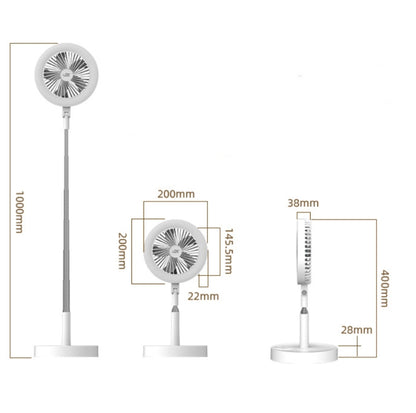 Home Fan Lamp Desktop Telescopic Floor Multi-function Rechargeable Fill Light Bracket - Selfie Light by buy2fix | Online Shopping UK | buy2fix