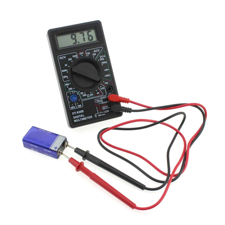 DT-830B Handheld Digital Multimeter Ammeter Voltmeter Digital Display Universal Tester Meter(Black) - Voltage Detector by buy2fix | Online Shopping UK | buy2fix