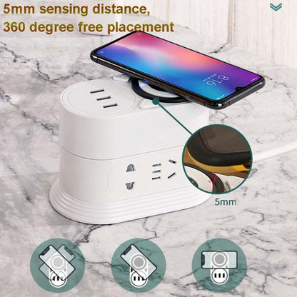 Mobile Phone Wireless Charging Socket Creative Smart USB Power Strip Multi-Function Desktop Vertical Power Strip, CN Plug, Specification: 5 Meters, Style:2 Layer(White) - Consumer Electronics by buy2fix | Online Shopping UK | buy2fix