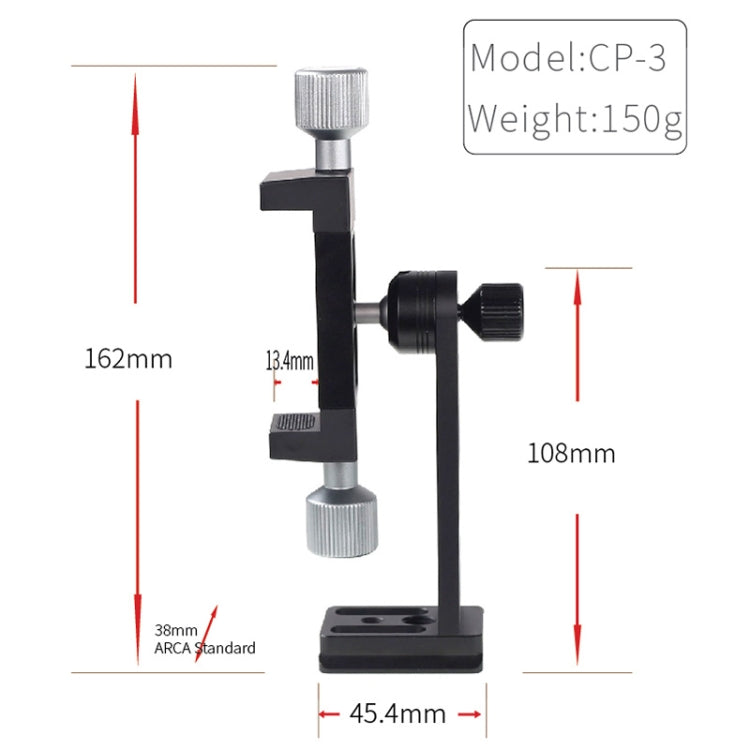 CP-3 Rotating All Metal Tripod Fixing Clip Mobile Phone Live Brackt for 4.5-7.3 inch Phones - Stand by buy2fix | Online Shopping UK | buy2fix