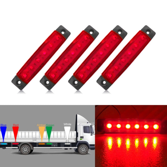 4 PCS 12V 6 SMD Auto Car Bus Truck Wagons External Side Marker Lights LED Trailer Indicator Light Rear Side Lamp(Red) - Clearance Lights by buy2fix | Online Shopping UK | buy2fix