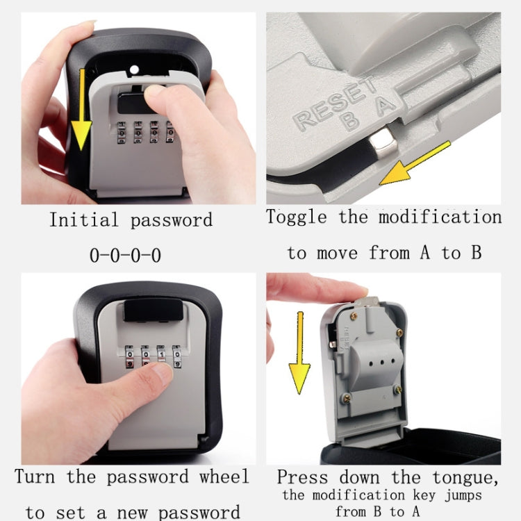 Wall-Mounted Key Code Box Construction Site Home Decoration Four-Digit Code Lock Key Box(Green) - Security by buy2fix | Online Shopping UK | buy2fix