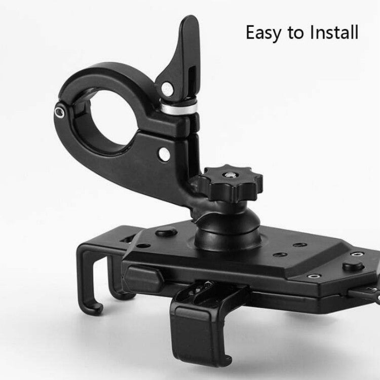 Bicycle Mobile Phone Holder Can Rotate And Adjust Fixed Aluminum Alloy Bracket Automatic Grab Bracket, Style:Handlebar Installation(Silver) - Holders by buy2fix | Online Shopping UK | buy2fix