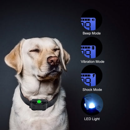 Bark Stopper Dog Training Device Dog Collar with Electric Shock Vibration Warning(US Plug) - Training Aids by buy2fix | Online Shopping UK | buy2fix