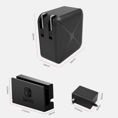 Multi-Function Projection And Charging AC Adapter Base Support Android/PC/Lite For Switch, Specifications:Black+EU Plug - Toys & Hobbies by buy2fix | Online Shopping UK | buy2fix