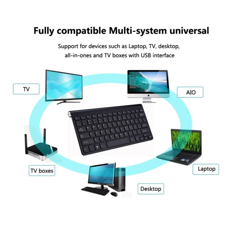 USB External Notebook Desktop Computer Universal Mini Wireless Keyboard Mouse, Style:Keyboard and Mouse Set(Rose Gold) - Wireless Keyboard by buy2fix | Online Shopping UK | buy2fix