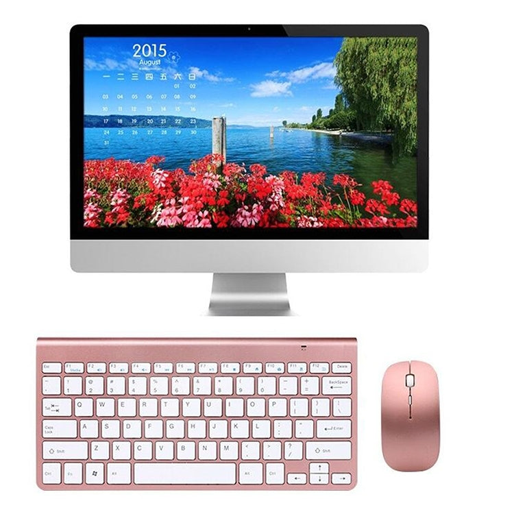 USB External Notebook Desktop Computer Universal Mini Wireless Keyboard Mouse, Style:Keyboard and Mouse Set(Rose Gold) - Wireless Keyboard by buy2fix | Online Shopping UK | buy2fix