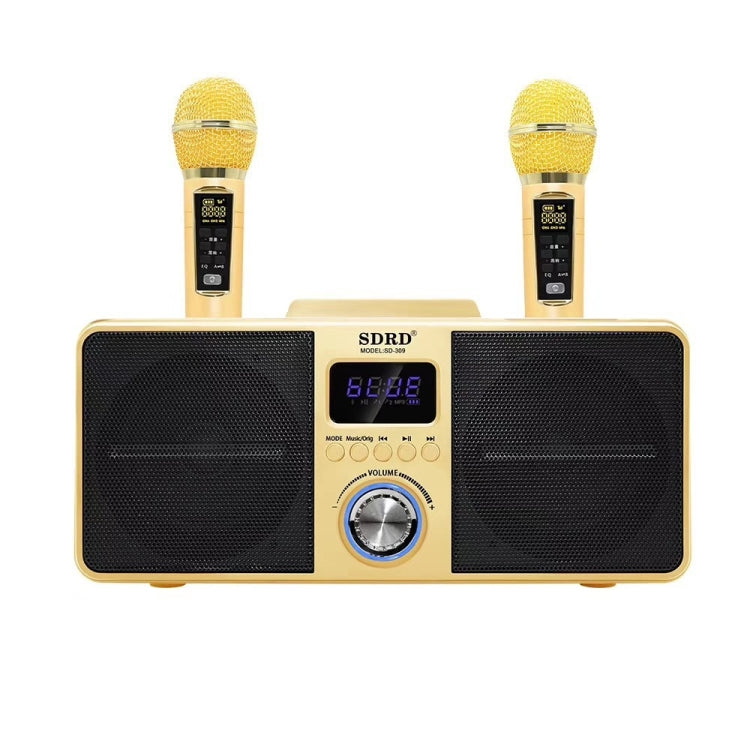 SDRD SD309 Wireless Microphone Bluetooth Audio All-In-One Machine(Golden) - Consumer Electronics by buy2fix | Online Shopping UK | buy2fix