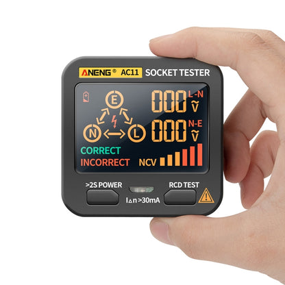 ANENG AC11 Multifunctional Digital Display Socket Tester Electrical Ground Wire Tester(EU Plug) - Current & Voltage Tester by ANENG | Online Shopping UK | buy2fix