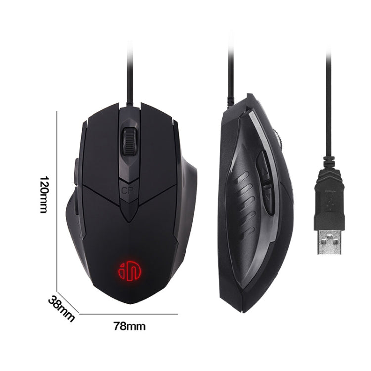 Inphic PW1 Game Mute Macro Definition Illuminated Wired Mouse, Cable Length: 1.5m(Titanium Gray Game Version) - Wired Mice by Inphic | Online Shopping UK | buy2fix