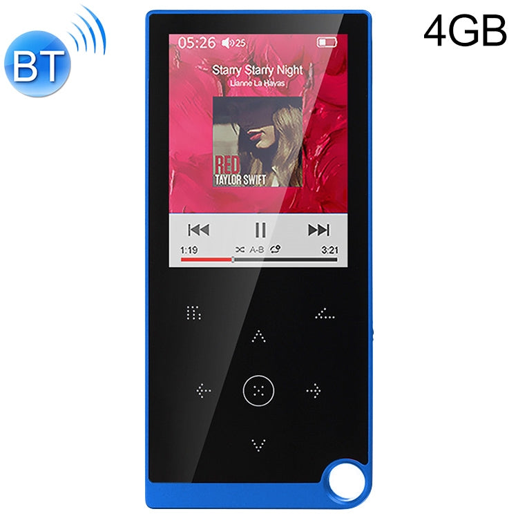 E05 2.4 inch Touch-Button MP4 / MP3 Lossless Music Player, Support E-Book / Alarm Clock / Timer Shutdown, Memory Capacity: 4GB Bluetooth Version(Blue) - MP4 Player by buy2fix | Online Shopping UK | buy2fix