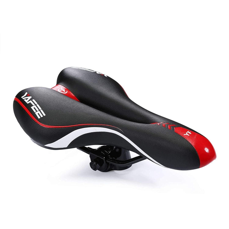 YAFEE YF-1034-3 Soft Mountain Bike Seat Mountain Bike Hollow Breathable Saddle Seat Cushion Bicycle Seat(Black Red) - Bicycle Saddle by YAFEE | Online Shopping UK | buy2fix