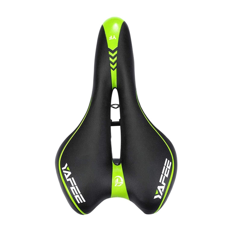 YAFEE YF-1034-3 Soft Mountain Bike Seat Mountain Bike Hollow Breathable Saddle Seat Cushion Bicycle Seat(Black Green) - Outdoor & Sports by YAFEE | Online Shopping UK | buy2fix