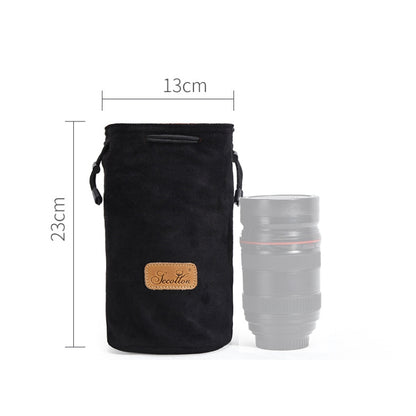 S.C.COTTON Liner Shockproof Digital Protection Portable SLR Lens Bag Micro Single Camera Bag Round Black M - Lens Bag by S.C.COTTON | Online Shopping UK | buy2fix