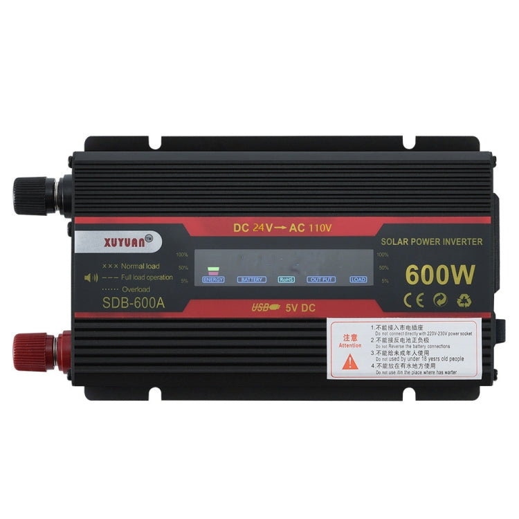 XUYUAN 600W Car Inverter LCD Display Converter, Specification: 24V to 110V -  by XUYUAN | Online Shopping UK | buy2fix