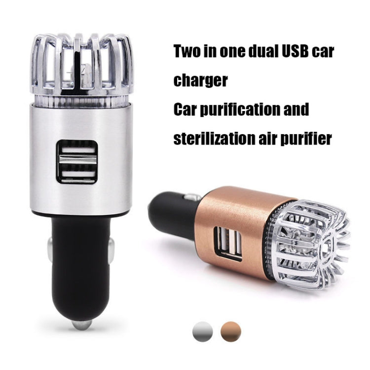 JO-6291 Negative Ion Car Sterilizing Air Purifier Mobile Phone High-Speed Charging Dual USB Cigarette Lighter(Tyrant Gold) - Air Purifier by buy2fix | Online Shopping UK | buy2fix