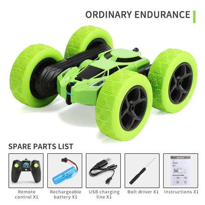 1:24 Double-Sided Stunt Car Rotating Tumbling And Twisting Stunt Car RC Climbing Children Remote Control Car(Grass Green) - RC Cars by buy2fix | Online Shopping UK | buy2fix