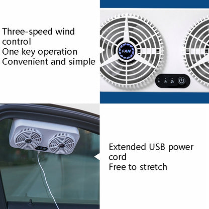 USB Interface Car Cooling Device Car Exhaust Air Circulation Exhaust Fan Car Changing Fan(White) - Heating & Fans by buy2fix | Online Shopping UK | buy2fix