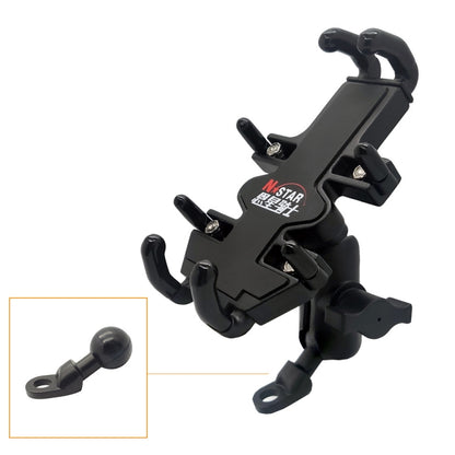 N-STAR NJN001 Motorcycle Bicycle Compatible Mobile Phone Bracket Aluminum Accessories Riding Equipment(With Crooked Ball Head) - Holders by N-STAR | Online Shopping UK | buy2fix