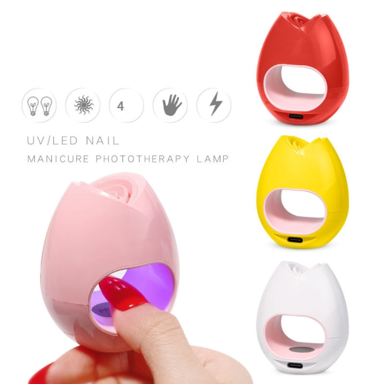 16W Rose Nail Art Phototherapy Lamp USB Sun Lamp LED Quick-Drying Nail Polish Baking Lamp, Specification: Button Model (White) - Nail Dryers by buy2fix | Online Shopping UK | buy2fix