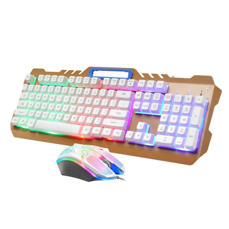 LIMEIDE T21 104Keys Wired Gaming Backlit Computer Manipulator Keyboard and Mouse Set, Cable Length: 1.4 m(White) - Wired Keyboard by LIMEIDE | Online Shopping UK | buy2fix