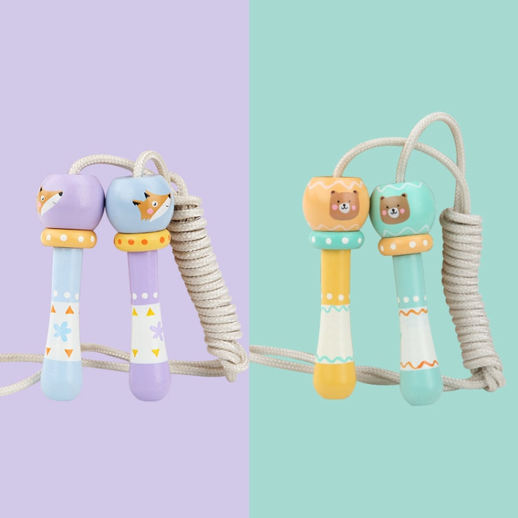 Wooden Cartoon Children Skipping Rope Kindergarten Pupils Beginners Adjustable Skipping Rope, Length: 2.16m(Bear) - Toy Sports by buy2fix | Online Shopping UK | buy2fix