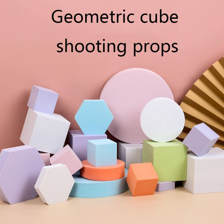 8 PCS Geometric Cube Photo Props Decorative Ornaments Photography Platform, Colour: Small Light Blue Cylinder - Camera Accessories by buy2fix | Online Shopping UK | buy2fix