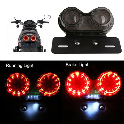 Motorcycle Modified Retro LED Integrated Rear Taillight Brake Light(Smoked Black Shell) - Signal Lights by buy2fix | Online Shopping UK | buy2fix