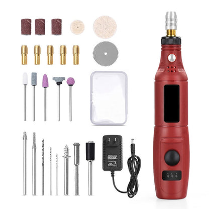 Mini Electrical Engraving Pen Cutting And Polishing Electrical Grinder Tool Set, US Plug(Red) - Abrasive Tools & Accessories by buy2fix | Online Shopping UK | buy2fix