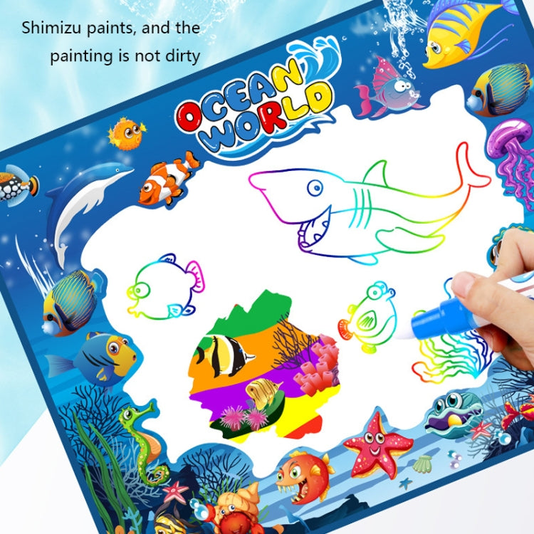 6614 Children Water Drawing Canvas Magic Graffiti Mat, Size: 100 x 80cm Blue Version - Drawing Toys by buy2fix | Online Shopping UK | buy2fix