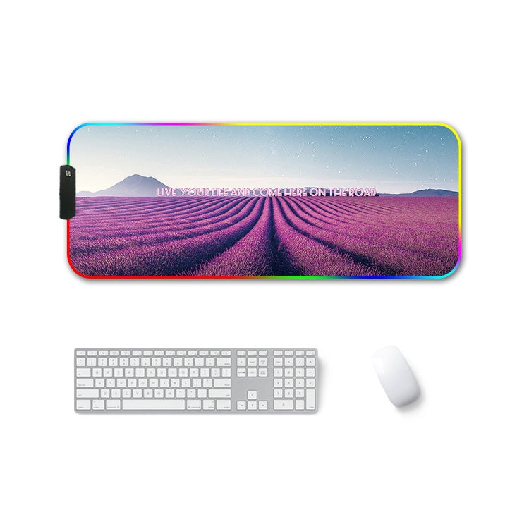 250x350x3mm F-01 Rubber Thermal Transfer RGB Luminous Non-Slip Mouse Pad(Lavender) - Mouse Pads by buy2fix | Online Shopping UK | buy2fix