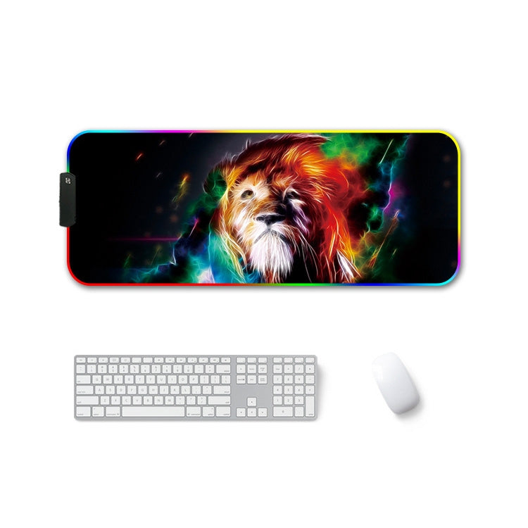 250x350x4mm F-01 Rubber Thermal Transfer RGB Luminous Non-Slip Mouse Pad(Colorful Lion) - Mouse Pads by buy2fix | Online Shopping UK | buy2fix