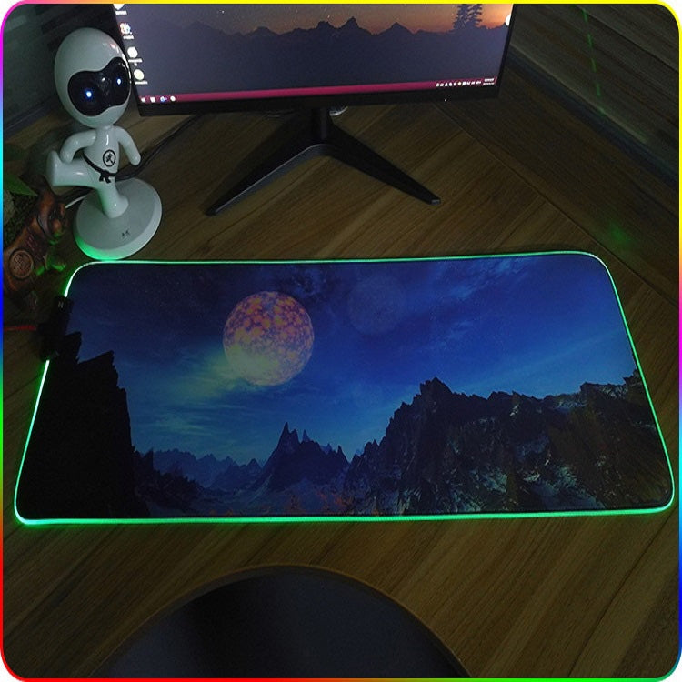 300x800x3mm F-01 Rubber Thermal Transfer RGB Luminous Non-Slip Mouse Pad(Colorful Lion) - Mouse Pads by buy2fix | Online Shopping UK | buy2fix