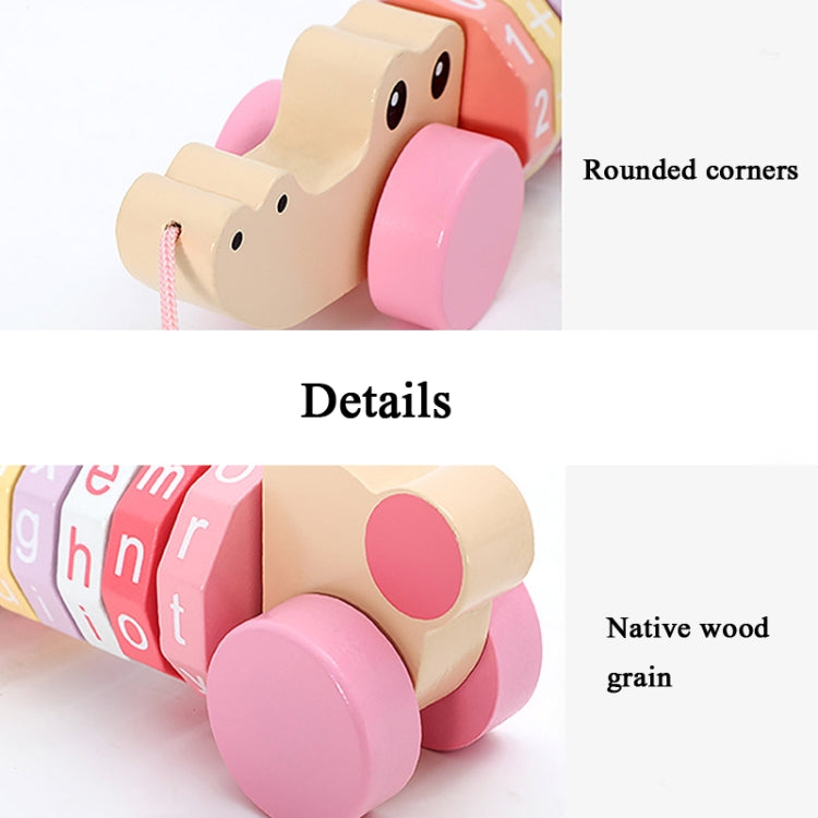 Children Number Puzzle Arithmetic Multicolor Rotating Shaft Baby Early Education Wooden Teaching Kids, Style: Crocodile Pink - Math Toys by buy2fix | Online Shopping UK | buy2fix